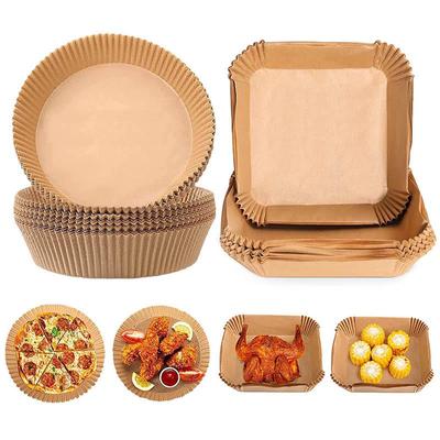 50pcs Air Fryer Paper Liner Non-stick Air Fryer Parchment Paper Liners Baking Paper Filters For Kitchen Airfryer Micro-wave