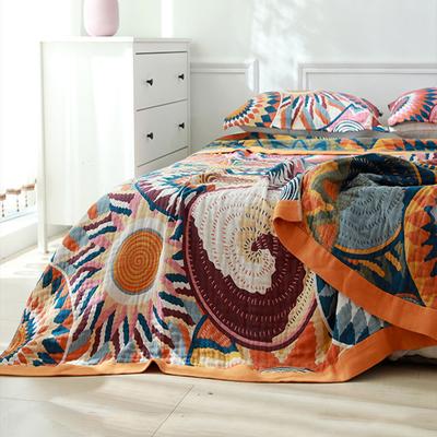 Pătură Boho, tifon de bumbac, pilota etnică de vară, cuvertură moale, dublă, Queen King, pătură pe pat, husă de prosop de canapea