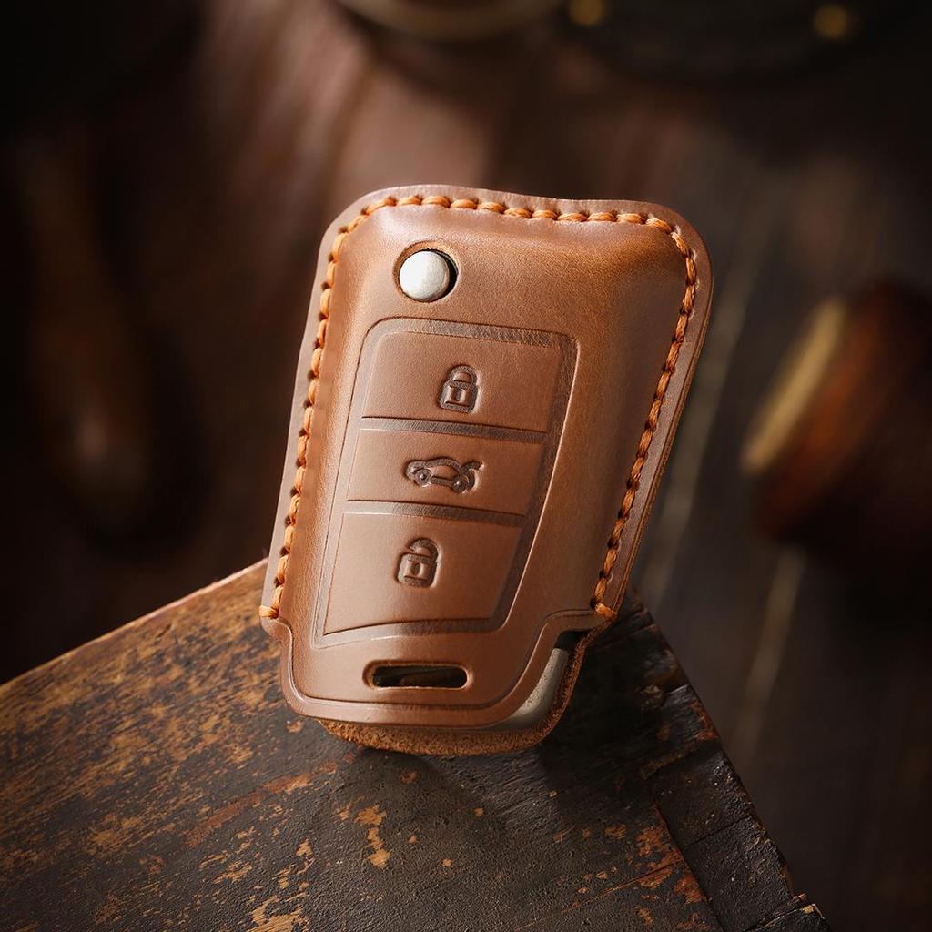 [Volkswagen2010-2020] Skoda Mingrui pro Xinrui Jingrui  Car Key Cover  Handmade Genuine Leather