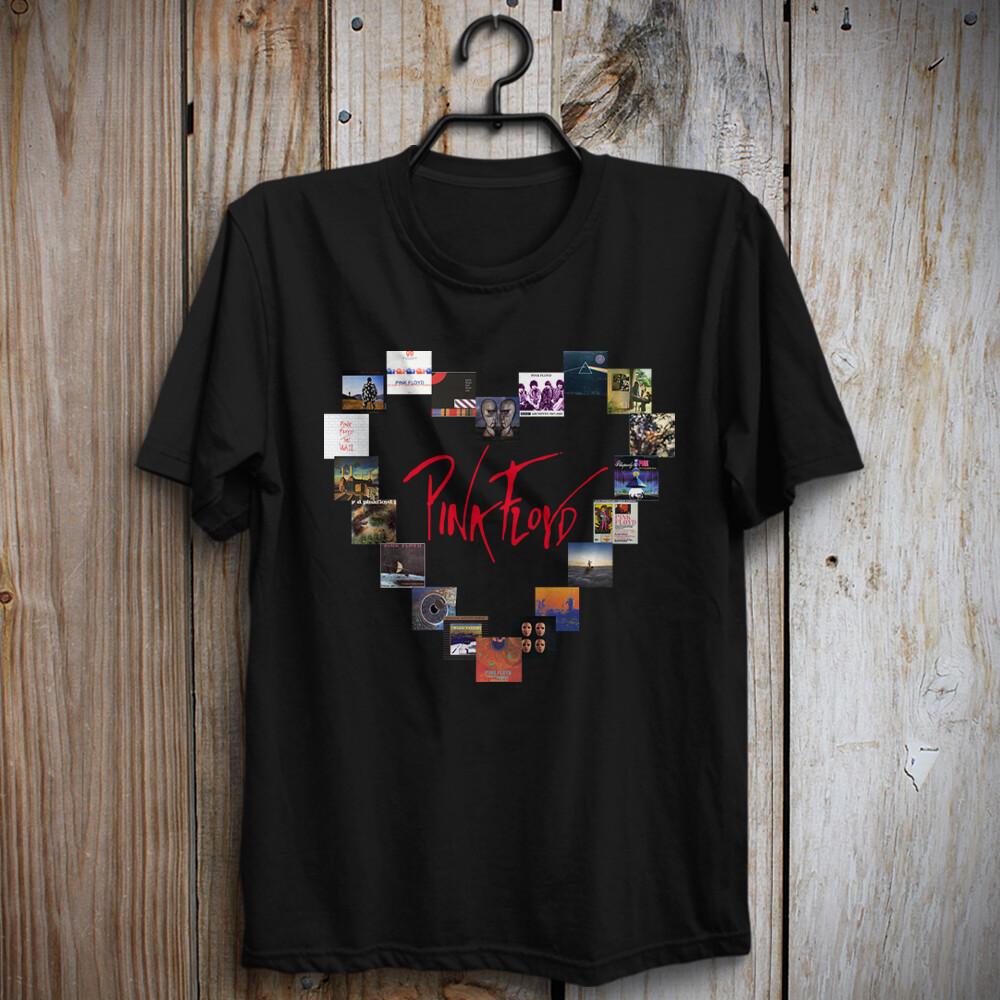 Albums by Pink Floyd T-Shirt Syd Barrett Nick Mason Roger Waters Richard Wright Unisex T-Shirt S