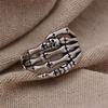 Exaggerated Personality Vintage Skull Head Ghost Claw Thai Silver Unisex Punk Rock Ring For Women Men Gifts No Fade