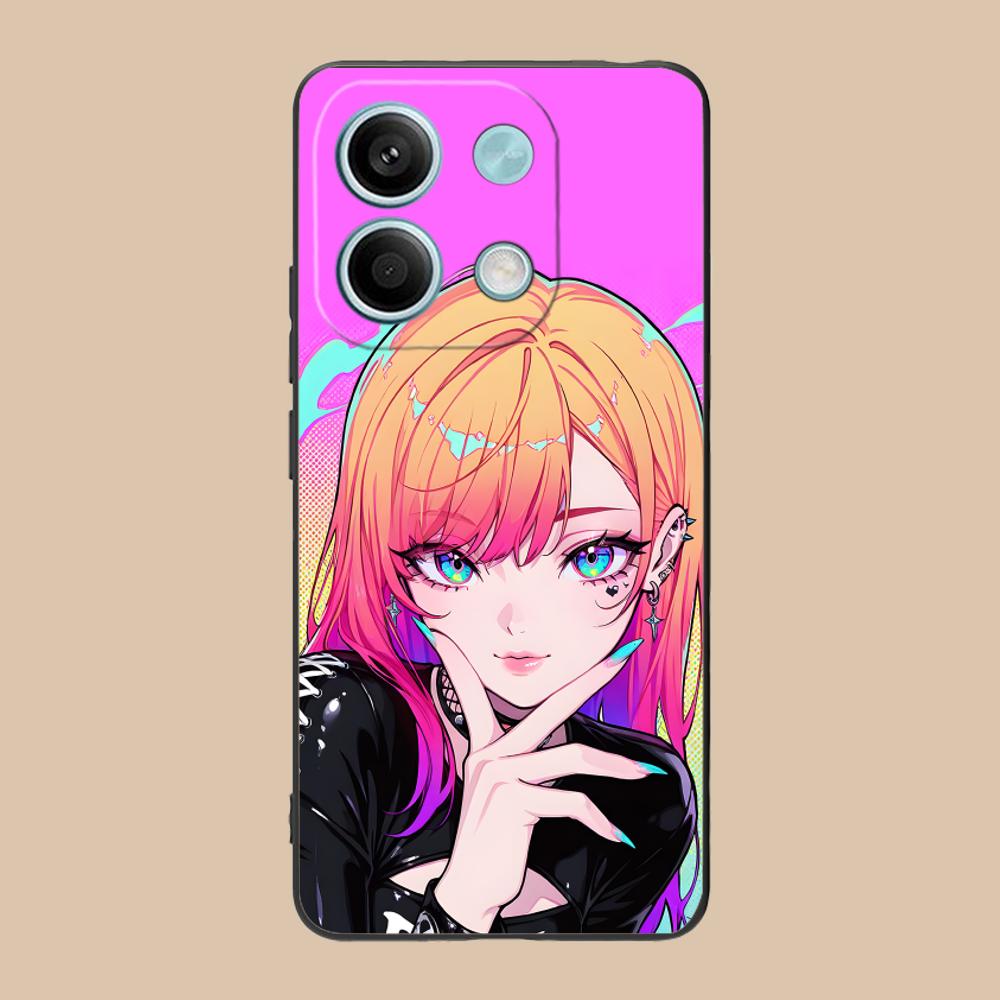 Anime Punk Girl Phone Case for POCO M6 M5 M4 M3 X7 X6 X5 X4 X3 F6 F5 F4 Pro GT 5G Colour Printing Protective Pretty Luxury Cover