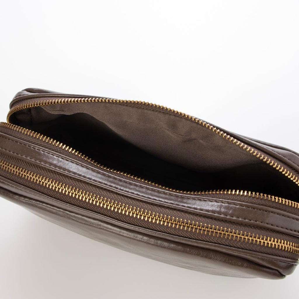 Double zip 2-way shoulder bag