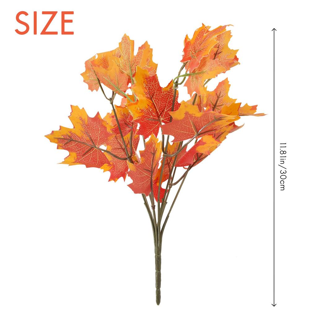 Good-Artificial Maple Leaves Branches Autumn Leaves 5 Bundles Fall Decorations Outdoor UV Resistant Greenery Shrubs Plants Artif