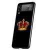 Diamond Crown Hard PC Phone Case For Samsung Galaxy Z Flip 4 5 Black Cover For Galaxy Z Flip 3 Foldable Shockproof Cases Capas