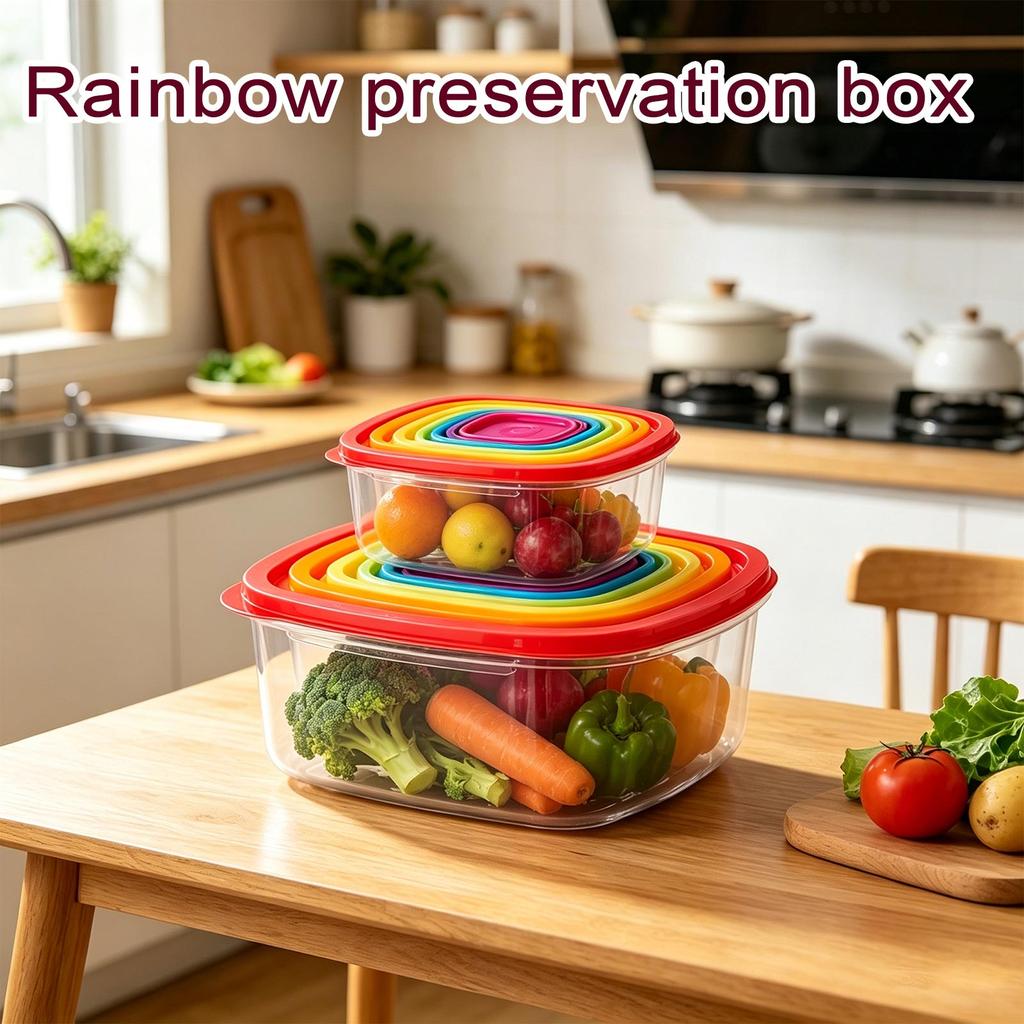 Airtight Food Storage Containers Set of 7 - Round, Rectangle, and Square Shapes for Kitchen Organization