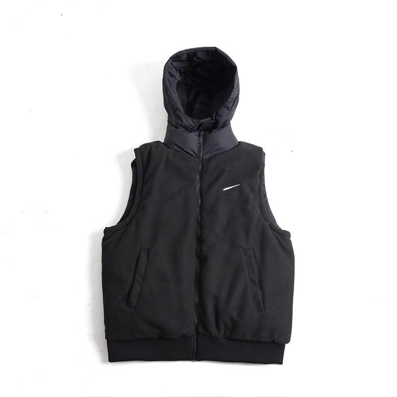 Color Block Reversible Puffer Vest Unisex Winter Warm Outerwear Sleeveless Jacket Casual Daily Wear