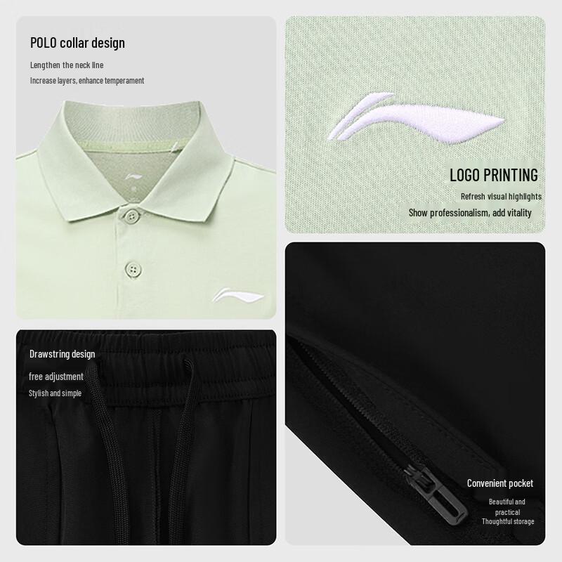 LI-NING Unisex Badminton Polo Set