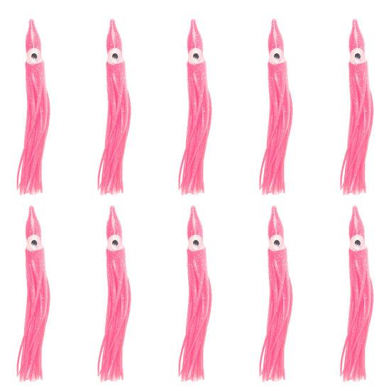 

10 шт. 9 см искусственные кальмары осьминоги мягкие приманки для рыбалки снасти аксессуары розовый