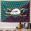 Hockey Mask Logo with Crossed Sticks Pattern Wall Hanging Tapestry Decorative Tapestry Home Decor for Bedroom and Living Room
