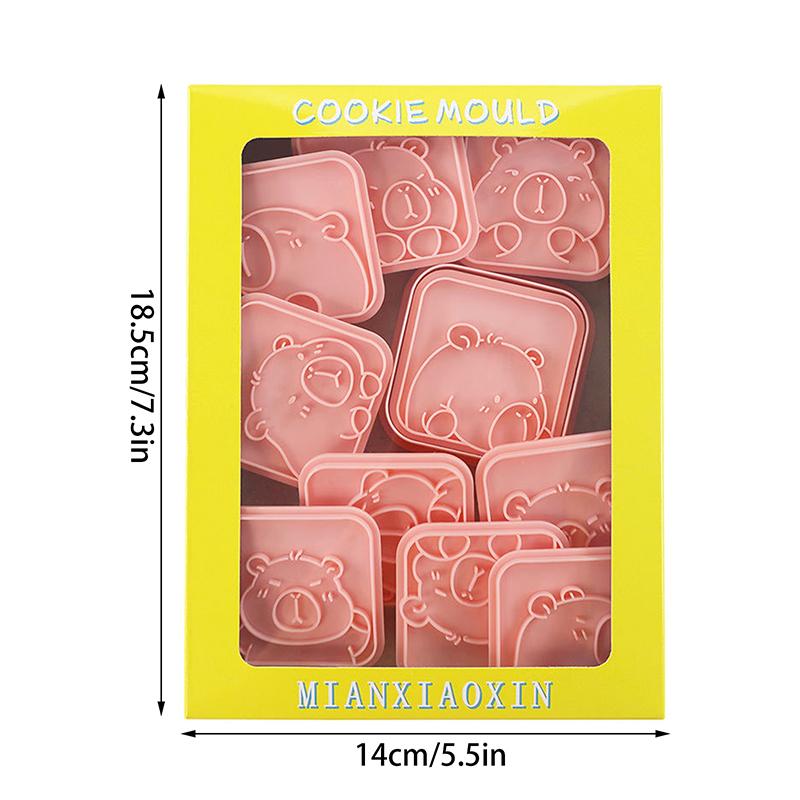 10Pcs Cartoon Capybara Shaped Cookie Cutter Animal Fondant Biscuit Mold Cake Decoration Tools Baking Accessories Kitchen Gadget