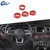 4x Klimaanlagen-/Scheinwerferschalter-Knopf-Zierring für Jeep Wrangler JL 2018+Rot