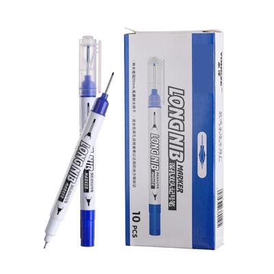 Pack of 10 Long Head Nib Markers Pen with Ink Flexible Tip Design Comfortable Grip for Students Professional