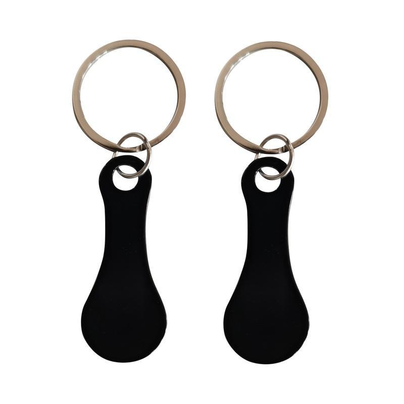 Metal Shopping Trolley Tokens Couple Key Chains Decorative Key Hook Keyrings