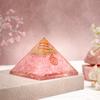 Astrotalk Love Attraction Resin Pyramid | Rose Quartz Crystal Pyramid for Relationship Harmony & Self-Love | Vastu Items for Home Decor