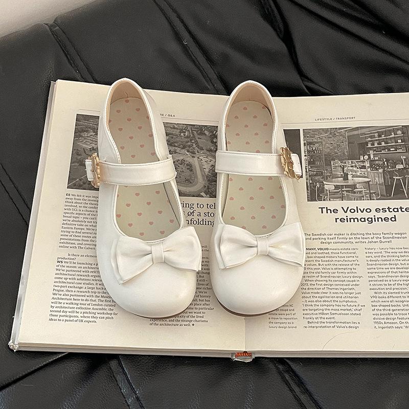 Fashion slope heel small leather shoes round head bag head single shoes women's summer French skirt fairy style versatile Mary Jane shoes tide