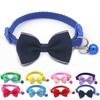 Yousheng Pet Bow Collar Solid Color Holiday Dress Up Adorable Pet Cats Bow-knot Collar with Bell for Christmas