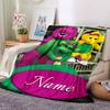 Custom Name Tayo Bus Adventure Blanket for Couch & Bed, Plush Cozy Fuzzy Blanket Super Soft & Warm Blankets for Fall and Winter. 0908196