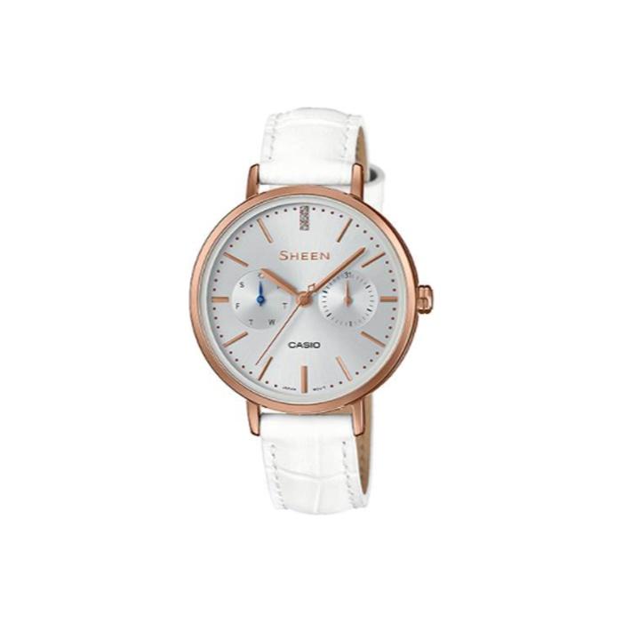 

Casio Sheen Classic Elegant Multi-Function Quartz Watch Women watches Silver SHE-3054PGL-7A Silver Dial