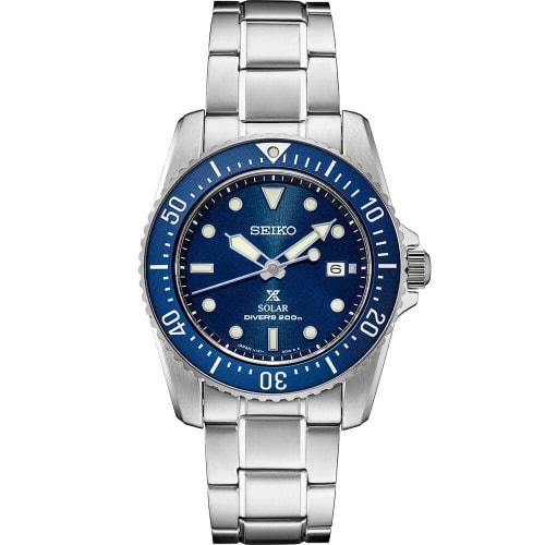 

Seiko Men s Seiko SNE585 Prospex Watch, Silver Tone, 38.5mm, Stainless Steel, Diver