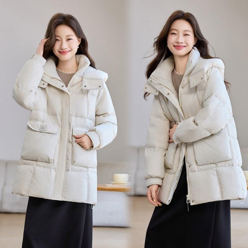 New Cotton-padded Clothes Women's Winter Medium and Long Cold-proof Clothes Fashionable and Thin Versatile Hooded Cotton-padded Jacket