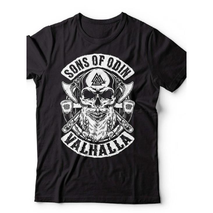 Men S for viking Warrior T-Shirt - Sons of Odin & Valhalla Norse Graphic Tee - Heavy Metal Inspired Norse Mythology Shirt - Black for viking Design S чёрный