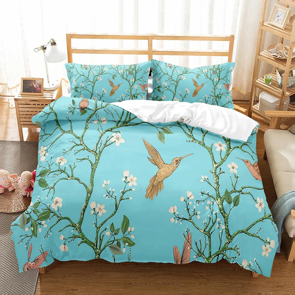 Comforter Cute Birds Wild Animals Pattern Polyester Comforter With For Men Women Bedding Set King Size