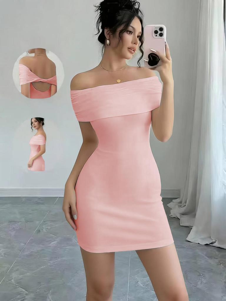 2025 European & American Spring/Summer Backless One-Shoulder Slim-Fit Dress