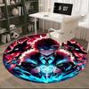 1pc Anime Design Round Carpet - Demon Slayer Theme, Office Chair Mat, Non-Slip Rug for Home Decor, Seasonal Gift, Suitable for Office, Living Room