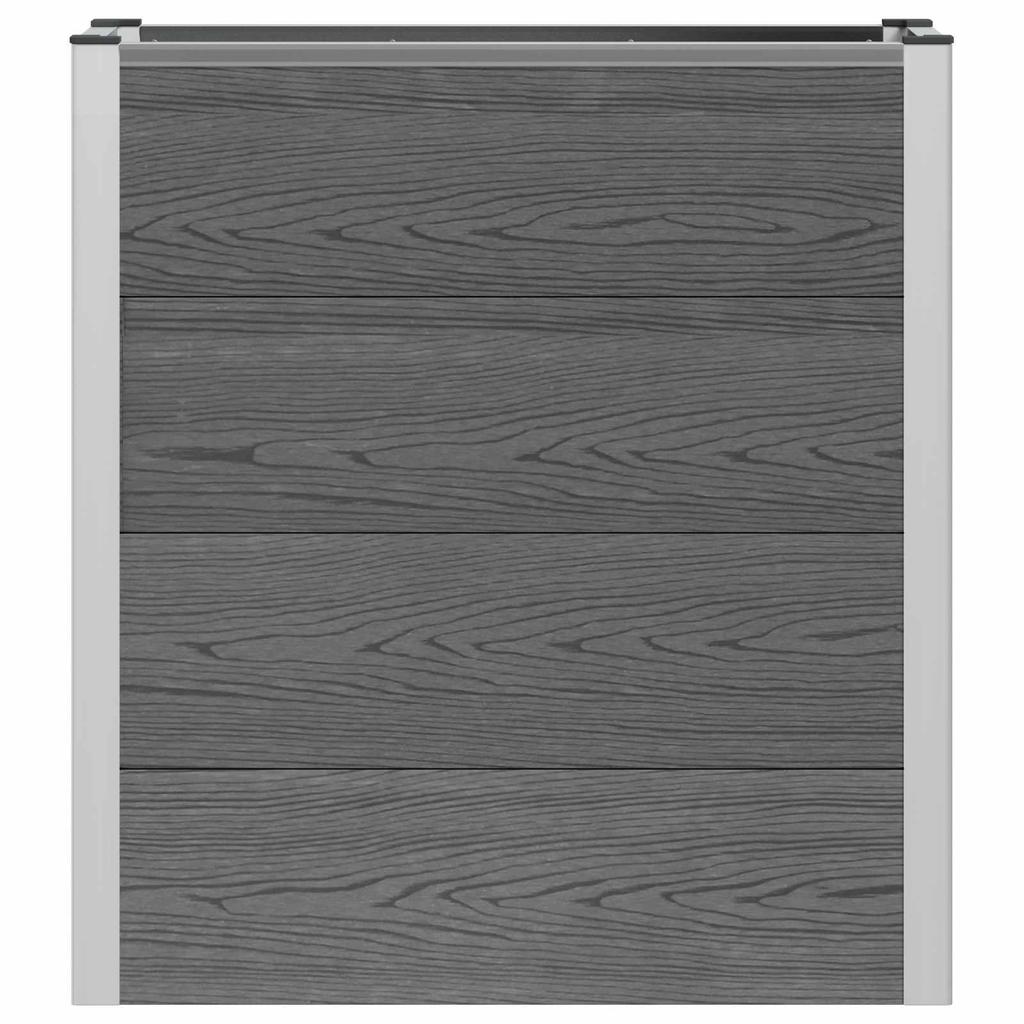 Raised Garden Bed Gray 75 x 30 x 22 cm WPC and Aluminum