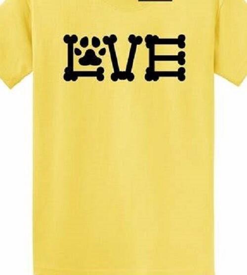 

Love Dog Animal lover T shirt Tee puppy pitbull Havanese Doxie paw hand maltese L