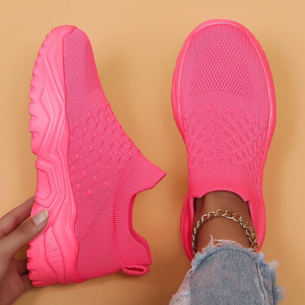 Women's Breathable Sock Sneakers Slip On Lazy Shoes Casual Mesh Platform Non Slip Running Walking Trainers Shoes