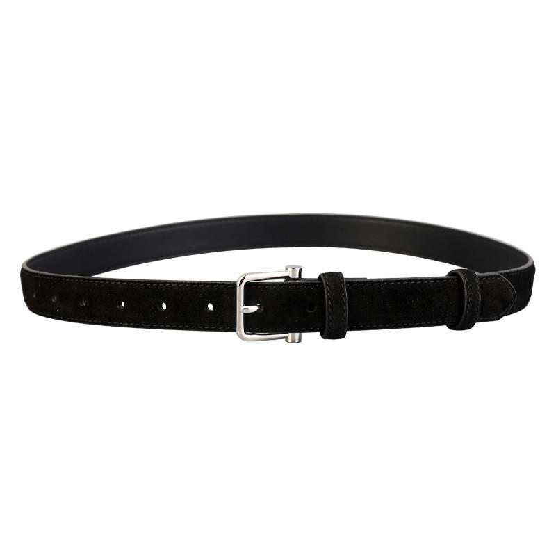 Fashionable Genuine Leather Womens Belt With Metal Pin Closure For Everyday Style Black