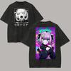 T-shirt Estiva Divertente Stile Hippie Taglie Forti Nera, T-shirt con Stampa Cartone Animato Anime Call of the Night