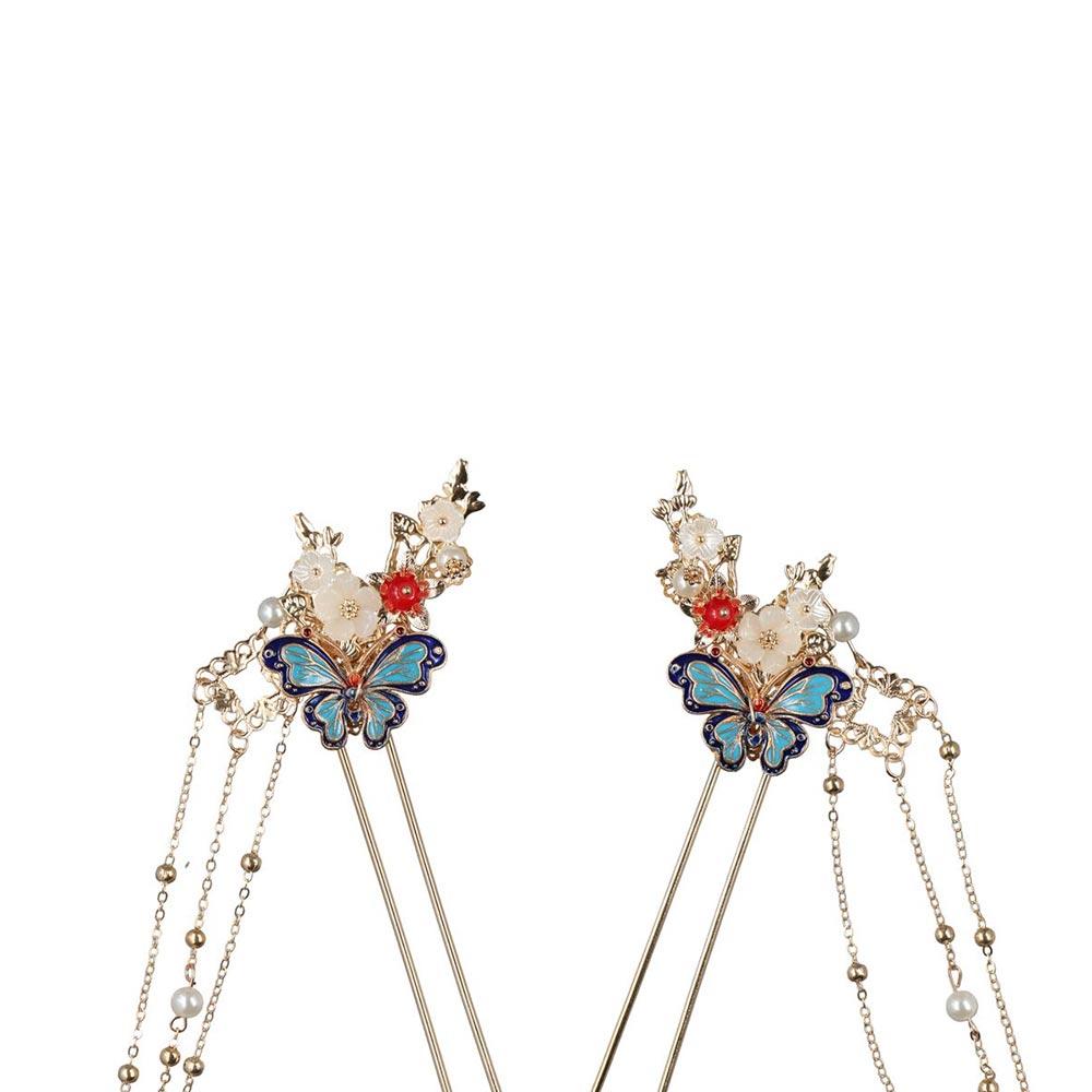 Flower Chinese Style Hairpin Set Tassel Hanfu Hair Stick Ancient Style   Girl Hair Accessories