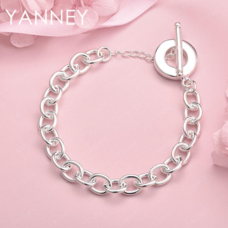 

925 Sterling Silver 8-inch Simple Round Bracelet for Fashion Party Accessories, Gifts, and Jewelry