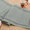 Burlap Style Farmhouse Doily,33.02 X 182.88cm Gray-green, Rustic Geometric Hollow Table Flag 182.88cm Long, Suitable for Everyda