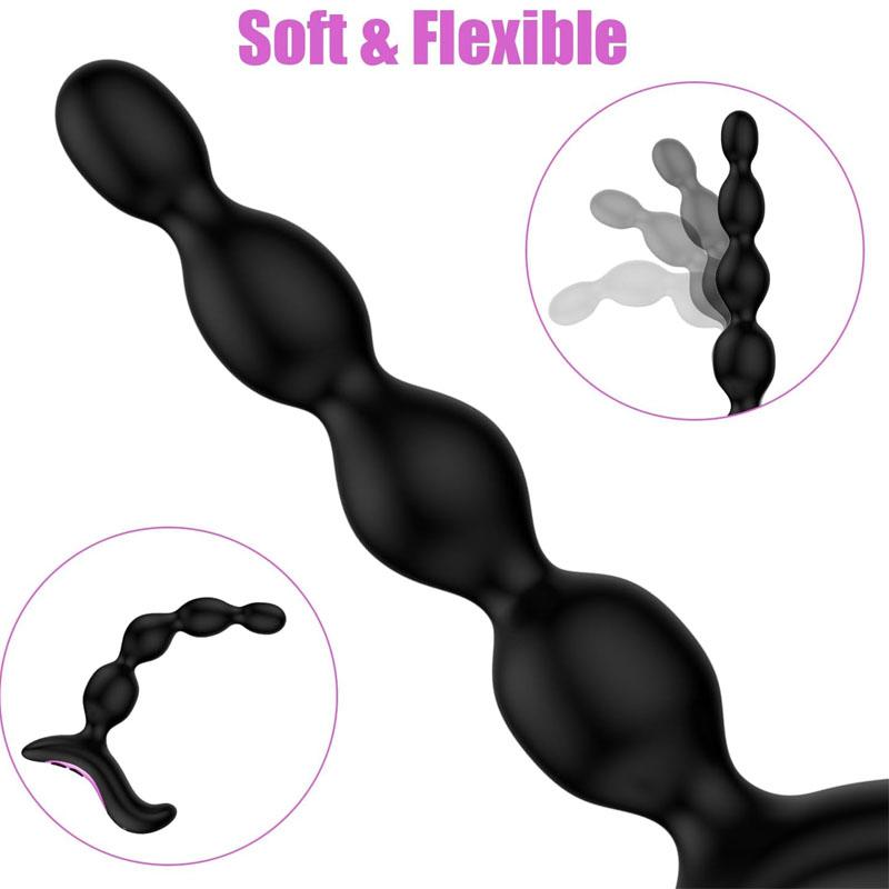 Anal Vibrator Anal Beads Prostate Massage Insert Ass Stimulator 10 Gears Dildo Vibrating Sex Toys Male Female Silicone Anal Toys