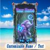 Elephant Theme Beach Towel Personalized Custom Name & Text Soft Quick Dry Beach Towel for Swimming Travel