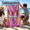Custom Name Personalized Five Nights At Freddy's Print Beach Towel, for Trip Camping Beach Party Home Decor, Birthday Gift for Family & Friends
