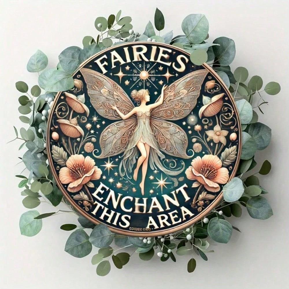 Panneau Métal Aluminium Rustique Vintage 8x8 Pouces Art Mural Fée Décoration Intérieure Ferme Jardin Pub Man Cave