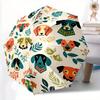 1 Stück Hunde Floral Automatischer Öffnen/Schließen Regenschirm mit Ein-Knopf-Bedienung,, Winddichtes Design   Leichter Tragbarer Regenschirm für Frauen & Männer6053