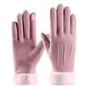 Autumn Winter Warm Suede Gloves Plus Velvet Thickened Plush Decor Cuff Gloves Outdoor Coldproof Touchscreen Riding Ski Gloves