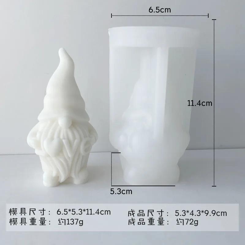 3d Dwarf Silicone Candle Mold Cute Santa Claus Portrait Crafts Resin Plaster Soap Molds Diy Chocolate Baking Tools Home Gifts