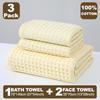 Σετ Διεθνών Πετσετών Μπάνιου με Πλέξη Βάφλα - Απορροφητικές, Γρήγορης Ξήρανσης, Πετσέτες Χωρίς Χνούδι