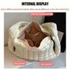 Large Capacity Quilted Shoulder Bags for Women Solid Color Winter Fashion Padded Quilted Hobo Bags