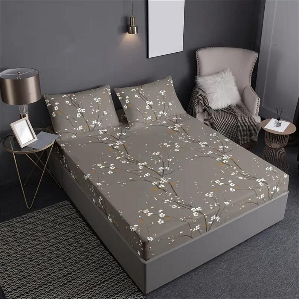 Cartoon Dinosaur Sheet Bed Mattress Protector Plants Bedding Elastic Fitted Sheet Kids Girls Bed Cover Twin Full Queen King Size