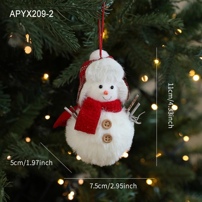Christmas Plush Snowman Pendant Christmas Tree Hanging Lovely Beautiful Pendant Scene Decorate Christmas Tree Hanging Ornaments