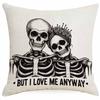 Halloween Couple Skull Print Pillowcase Home Sofa Cushion Pillowcase