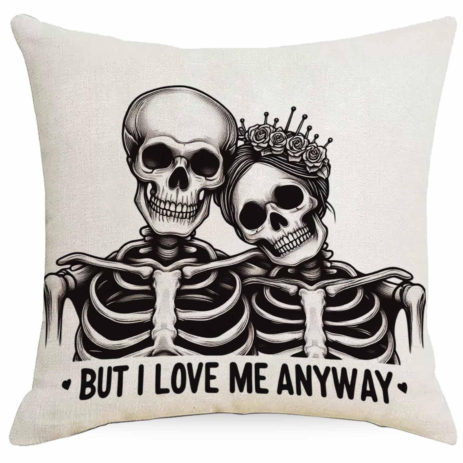 

Halloween Couple Skull Print Pillowcase Home Sofa Cushion Pillowcase 45 * 45Cm